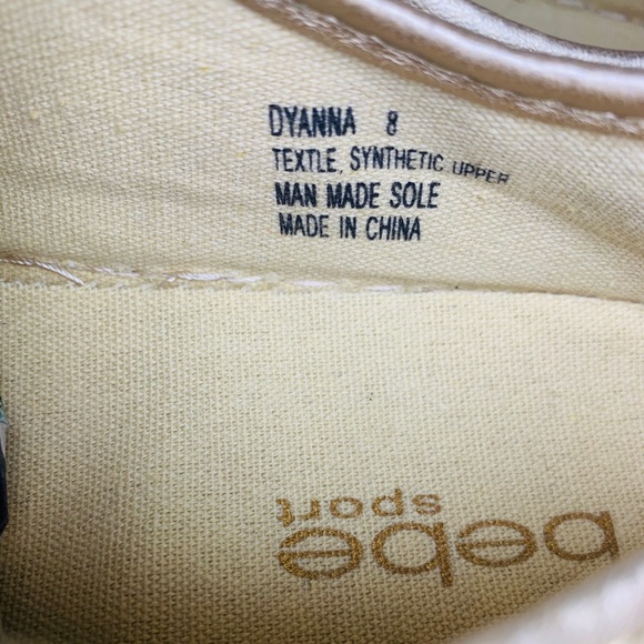 BEBE Dyanna logo sneakers w/ shimmery gold sequins - Picture 6 of 6